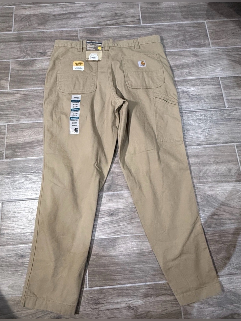 CARHARTT Relaxed Fit NWT Rugged Flex 38 x 30 Mens Pants Jeans Brown 102291 New